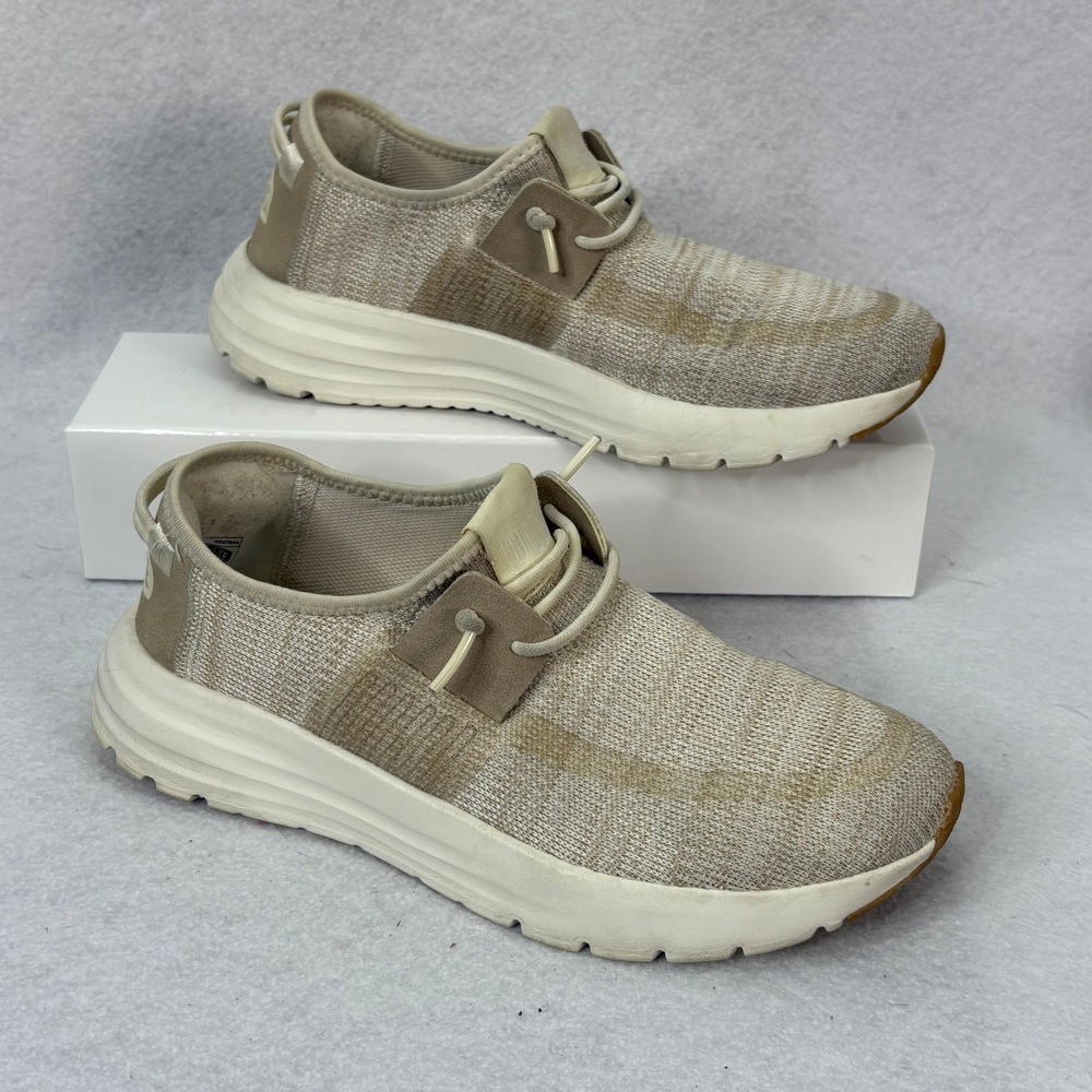 Hey Dude Sirocco Women's Size 7 Neutral Beige Slip On Loafers Shoes No Insoles